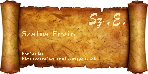 Szalma Ervin névjegykártya